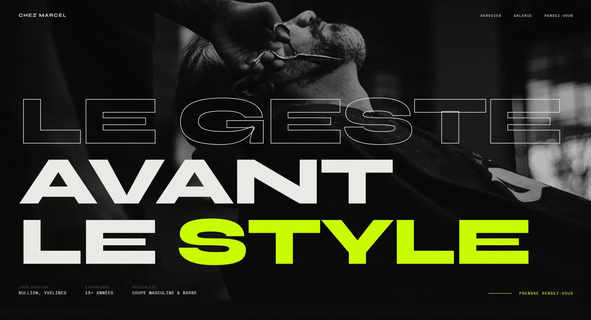 Démo site barbier · Chez Marcel